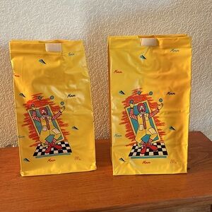 Vintage 1988 McDonalds Plastic Lunch Bags/Totes